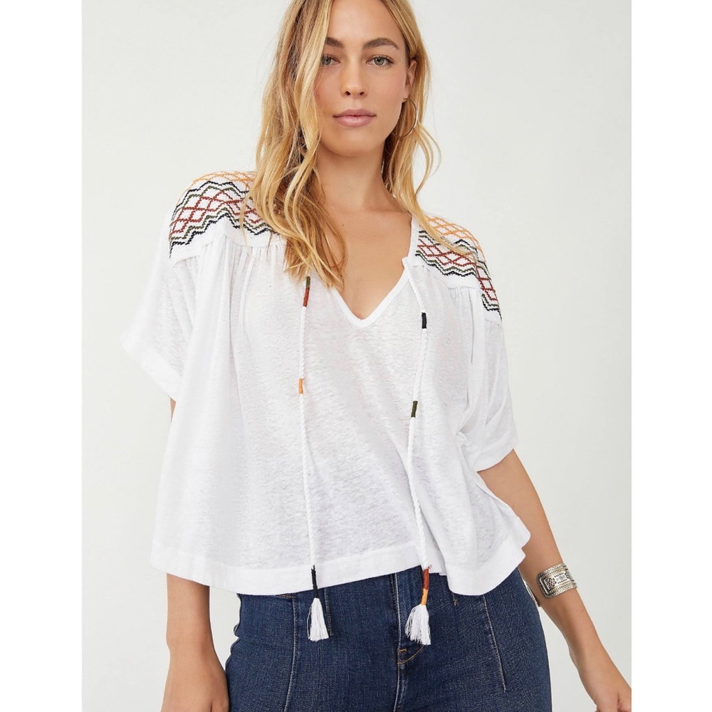 BNWT Free People embroidered top size M
